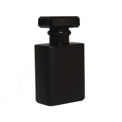 Butelka szklana perfumeryjna FOR.OLD 50 ml czarna z atomizerem i nasadką ozdobną, zakręcana